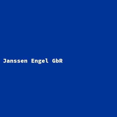 Hersteller: Janssen Engel GbR